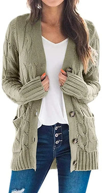 Cárdigan de Punto Oversize, Cuello en V