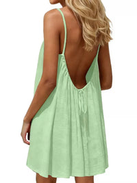 Vestido Lencero Fluido, Espalda Descubierta