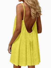 Vestido Lencero Fluido, Espalda Descubierta
