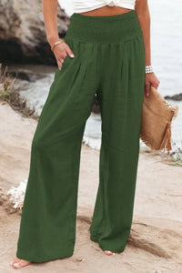 Pantalón Ancho con Cordón, Cintura Media