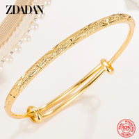 Brazalete Ajustable de Plata 925 Bañado en Oro