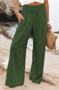 Pantalón Ancho con Cordón, Cintura Media