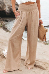 Pantalón Ancho con Cordón, Cintura Media