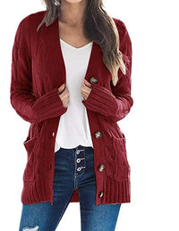 Cárdigan de Punto Oversize, Cuello en V