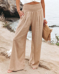 Pantalón Ancho con Cordón, Cintura Media