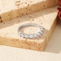 Anillo Eternity de Moissanita, Plata de Ley 925