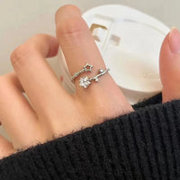 Anillo Clásico de Circonitas, Plata de Ley 925
