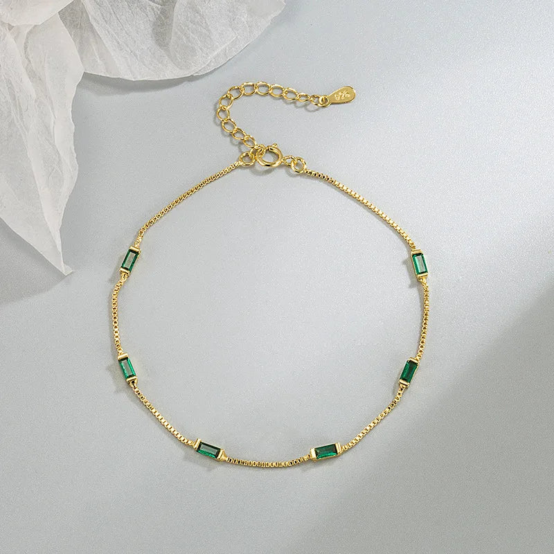 Pulsera de Plata 925 con Circonita Verde