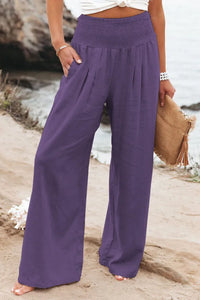 Pantalón Ancho con Cordón, Cintura Media