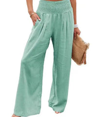 Pantalón Ancho con Cordón, Cintura Media