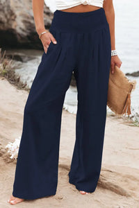 Pantalón Ancho con Cordón, Cintura Media