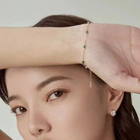 Pulsera de Plata 925 con Circonita Verde