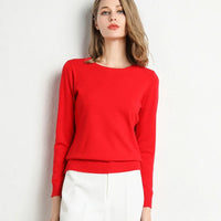 Jersey de Punto en Mezcla de Cachemira, Cuello Redondo