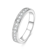 Anillo de Moissanita Certificada GRA, Media Alianza
