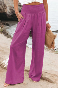 Pantalón Ancho con Cordón, Cintura Media