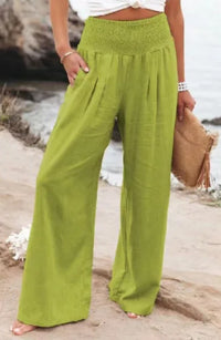 Pantalón Ancho con Cordón, Cintura Media