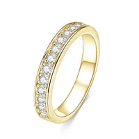 Anillo de Moissanita Certificada GRA, Media Alianza