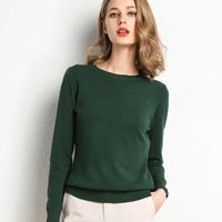 Jersey de Punto en Mezcla de Cachemira, Cuello Redondo
