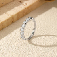 Anillo Eternity de Moissanita, Plata de Ley 925