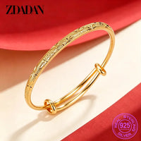 Brazalete Ajustable de Plata 925 Bañado en Oro