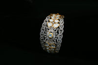 Brazalete Ajustable de Plata 925 Bañado en Oro